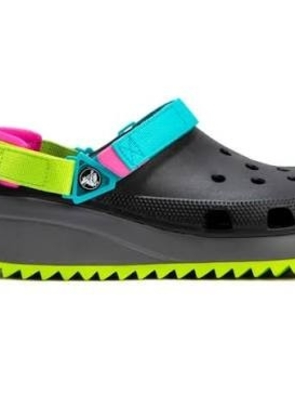 Crocs Classic Clog with Neon Strap - Black & Neon Accents